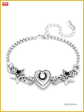 Silver & Gold Plated Sliding Charm Bracelet with Turquoise Hearts -